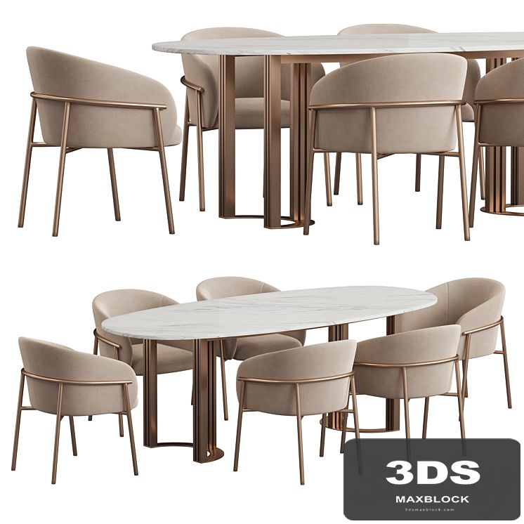Hudkoff Lord table Rimo chair Dining set