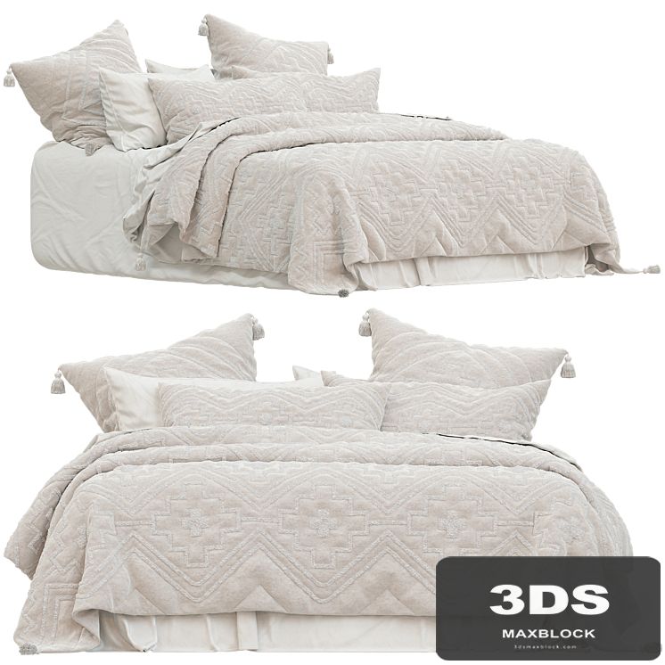 Adairs Oslo Tufted Natural Quilted Quilt Cover
