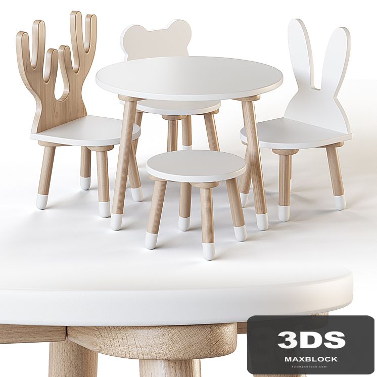 Smile Artwood table and chairs for nursery