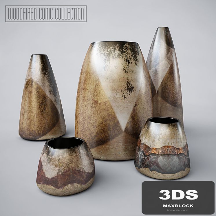 a collection of vases Woodfired conic collection