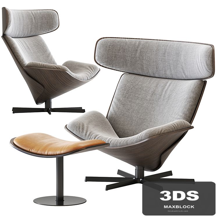 Almora B&B Italia Armchair and Footrest