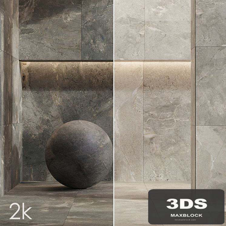 Stone Set 58 - Bundle / 2 types: Black Slate & Brown Slate / 2K
