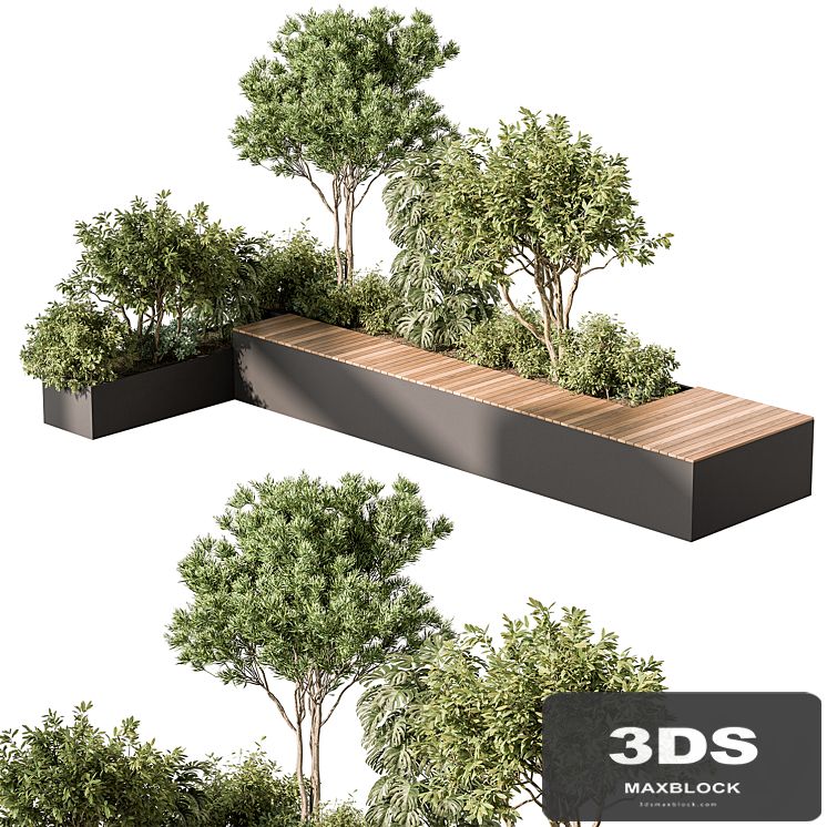 Urban Furniture Bench with Plants 52