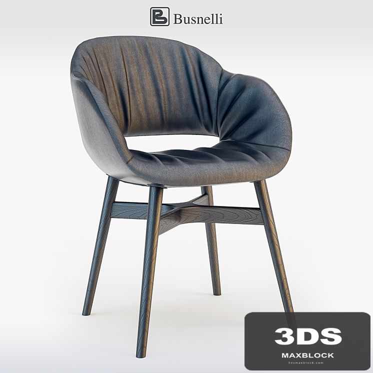 Busnelli chair charme with wooden base