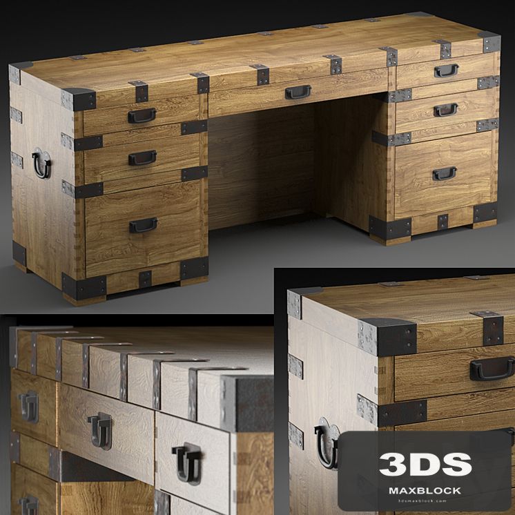 HEIRLOOM SILVER CHEST desk Restoration Hardware