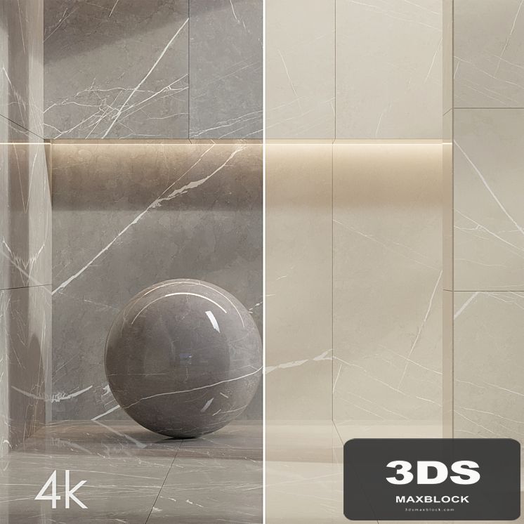 Marble Set 04 - Bundle - 2 Types of Pulpis: Gray and Beige / 4k