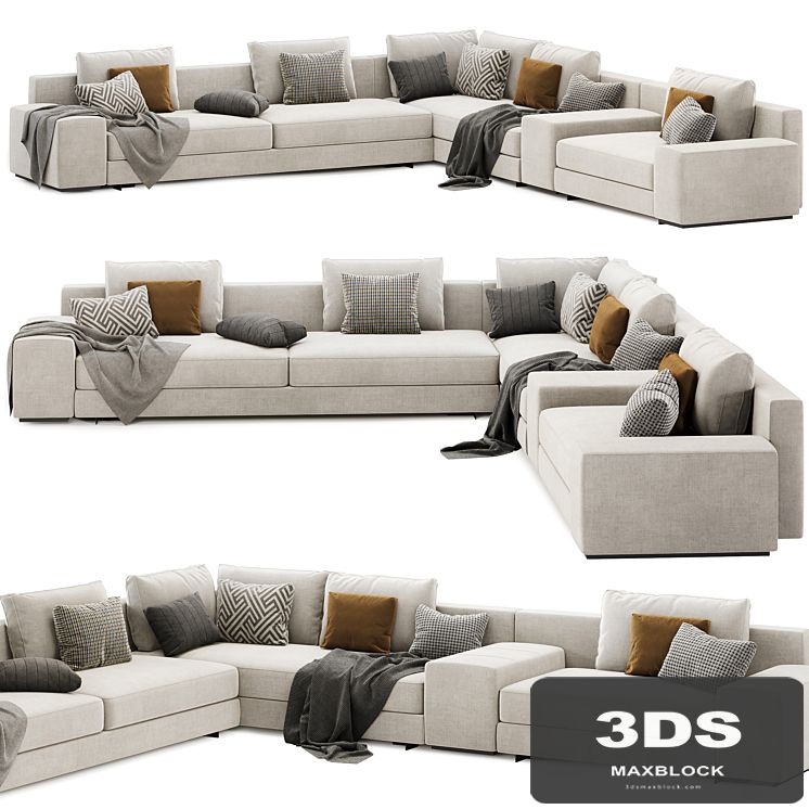 Daniels modular sofa set 02 by Minotti italia