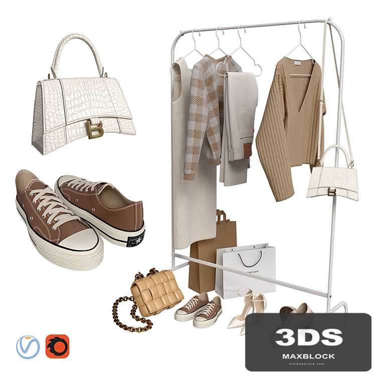 Clothes, bags and shoes