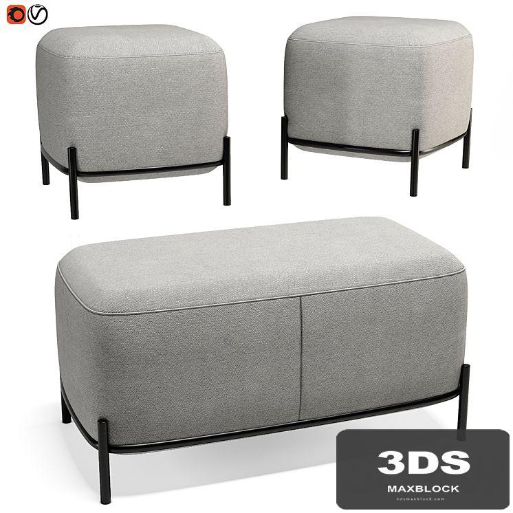 Pouffe Bench Hallberg Midnight