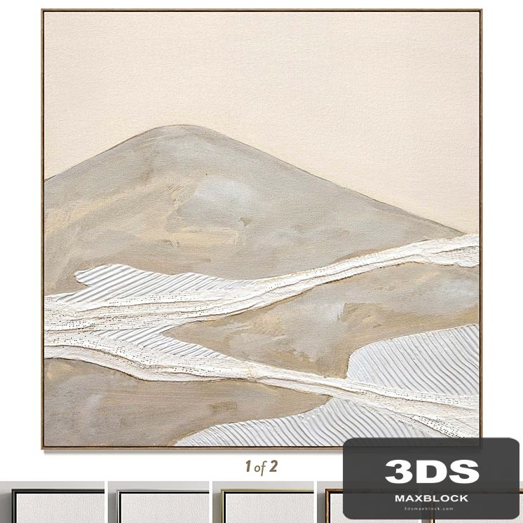 Plaster two square photo frames T-117