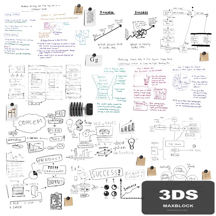 Whiteboard Notes & Stickers Set 2