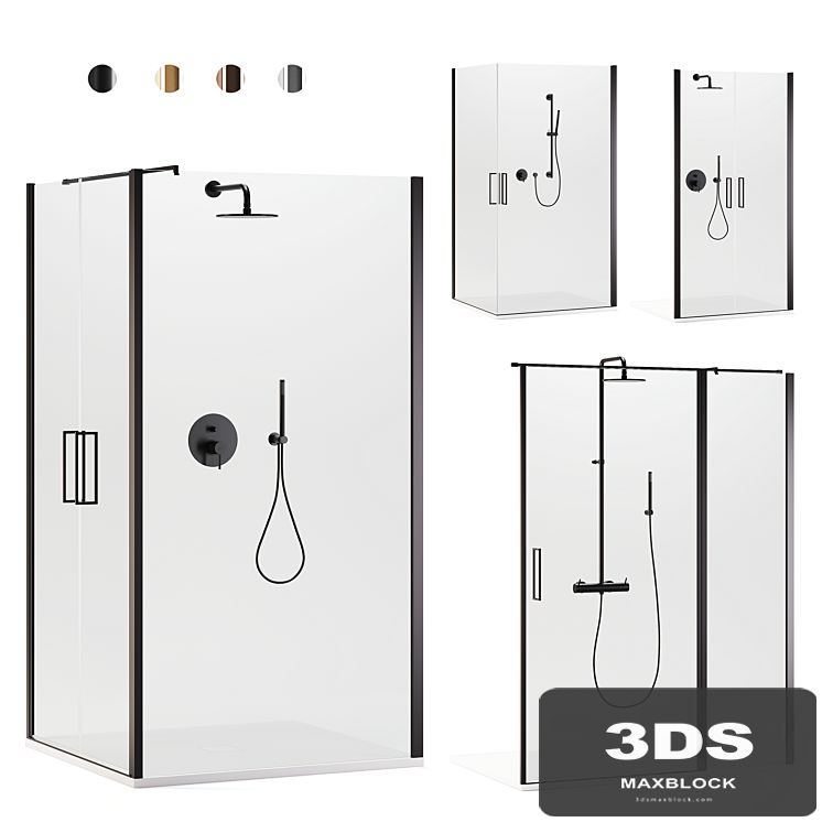 Arblu Icaro shower enclosures + Paffoni set 2 shower systems