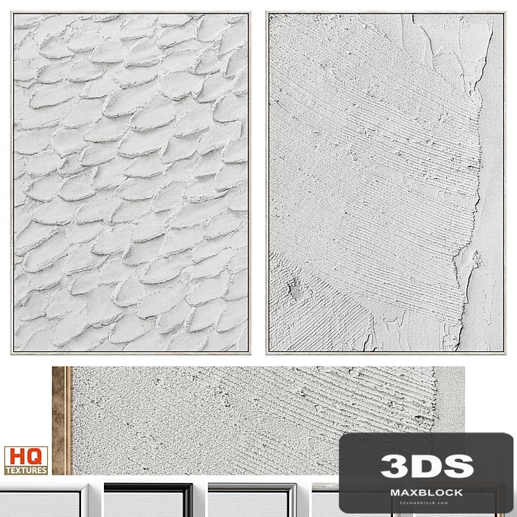 Boho Gray Relief Plaster Wall Art C-677