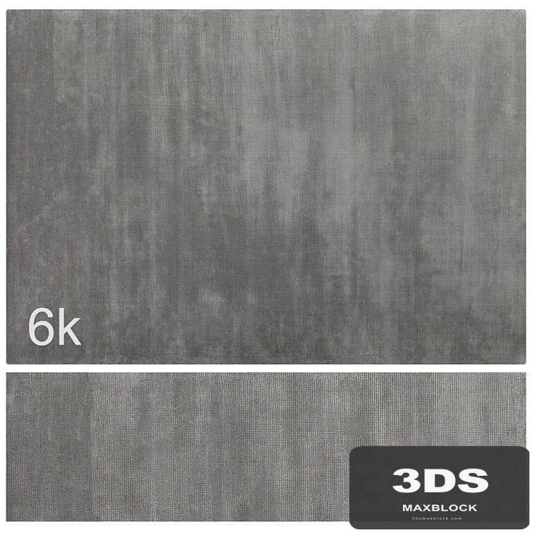 Carpet set 17 - Plain Gray Wool Rug / 6K