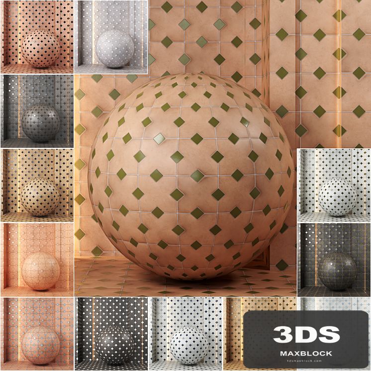 4k 13color Equipe kasbah ceramics material & texture Set 01-(Seamless,pbr)