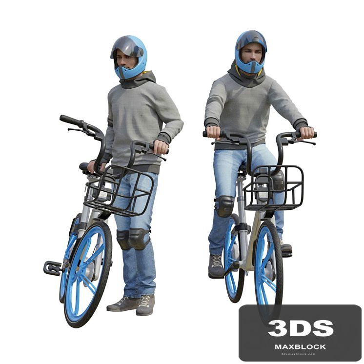 Young man on a bicycle