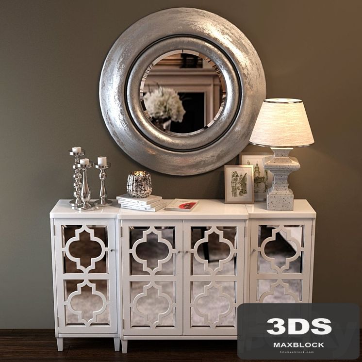 White dresser and mirror