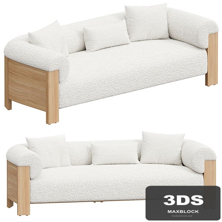 Eldon Three Seater Sofa, Oak, Boucle