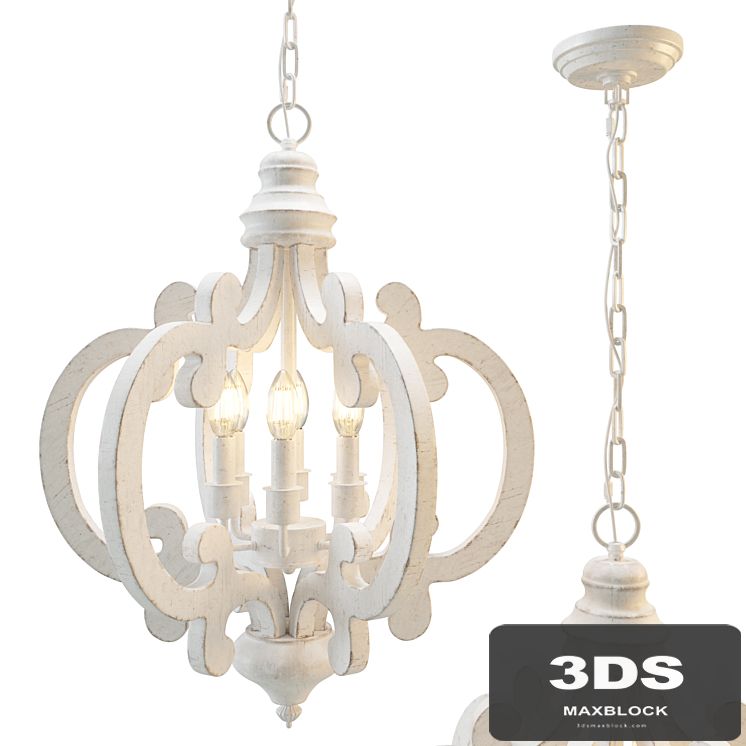 Oaks Aura modern 6 light rustic wood pendant chandelier