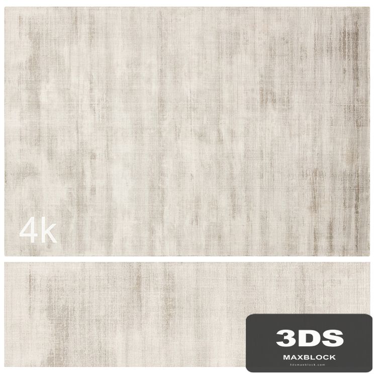 Carpet set 79 - Beige Plain Wool Rug/ 4K