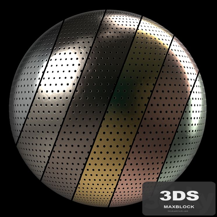 Metal panel Materials 3- perforated Metal panel, Pbr 4k Seamless