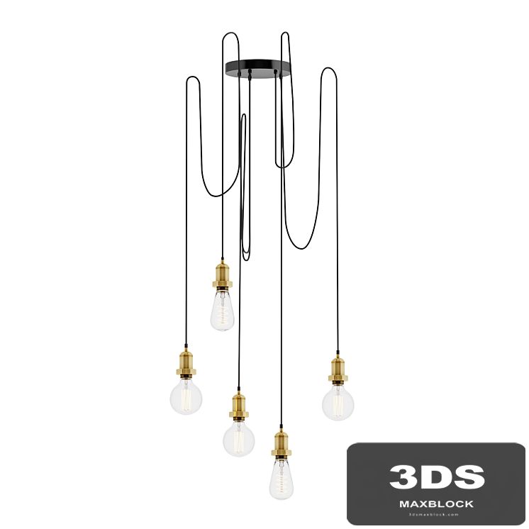 Brooklyn 5 Wire Chandelier by INDUSTVILLE