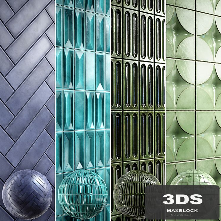 Tile 4K Materials A3 - 4 materials