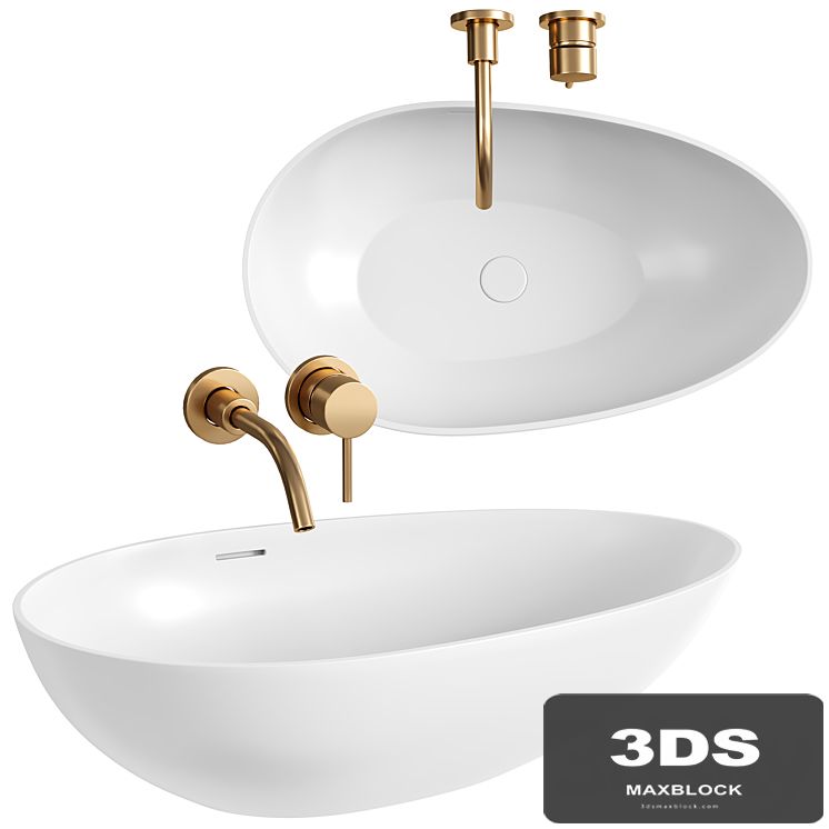 Egg Shell Countertop Stone Basin 600MM