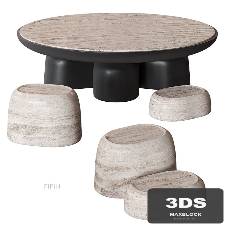 FIFIH coffee table Travertine HOMMÉS
