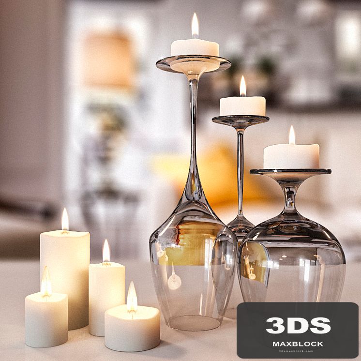 The composition of the glasses and candles