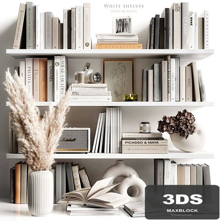 White shelves