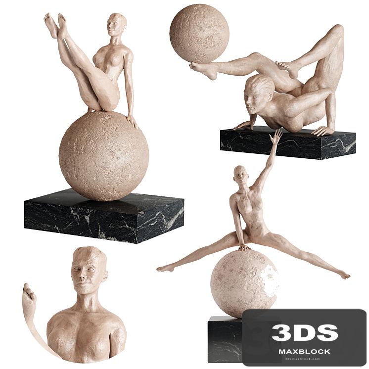 Human Sculptures 12(Girls With Balls)
