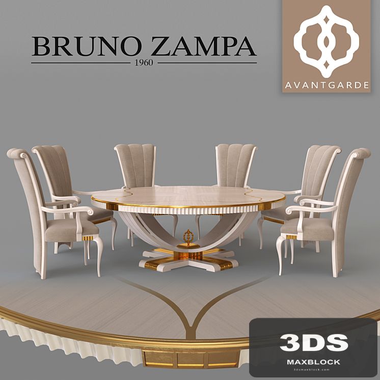 Metropolis dining table and Greta armchair