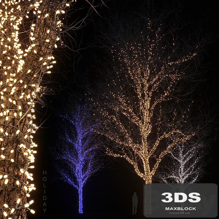 Holiday glowing trees