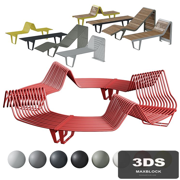 Infinity benches and sun loungers from Punto Group