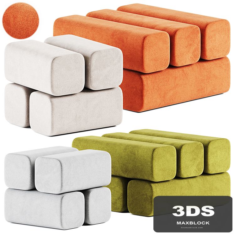 Drova Pouf 4 and 6 by Woo Furniture / Pouf