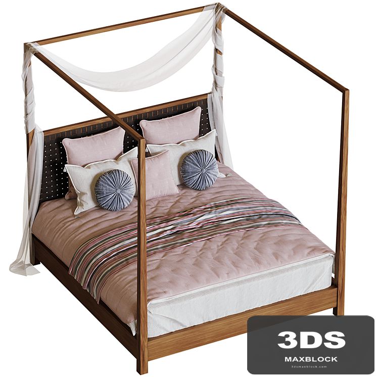 Gilmour Solid Walnut Canopy Bed