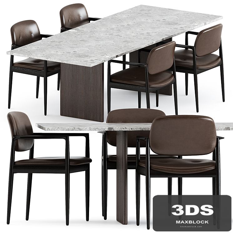 Yoko Cord Outdoor Dining chair by Minotti and Cabin square table by Vipp