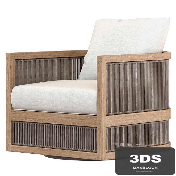 RH Capri Teak Swivel Lounge Chair