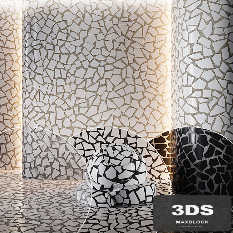 Chipped tiles | Broken tiles | seamless material