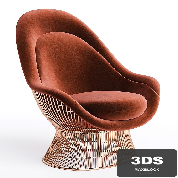 Vintage Warren Platner Knoll Easy Chair Ottoman