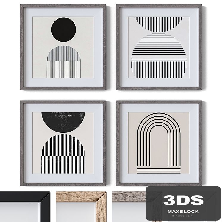 Set of 4 wall paintings 2378