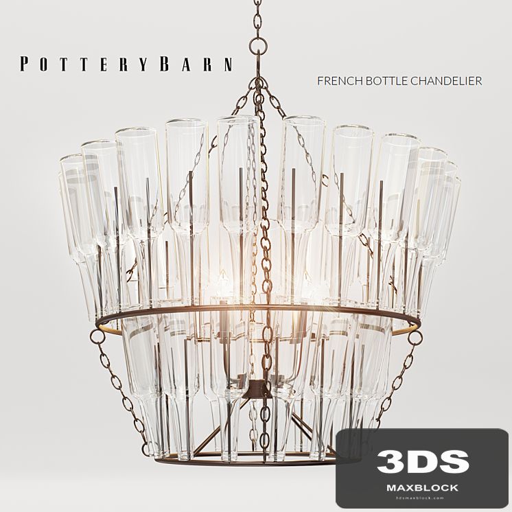 Potterybarn French bottle chandelier