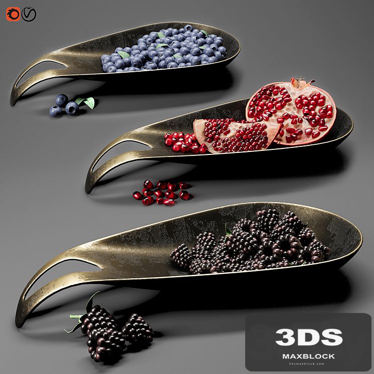 Dish with berries and fruits