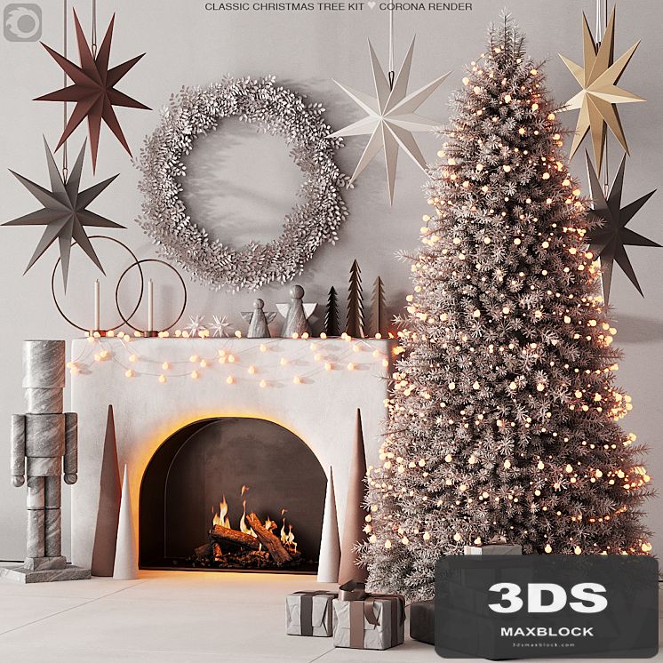 240 happy new year 04 christmas tree mono 01 light CORONA