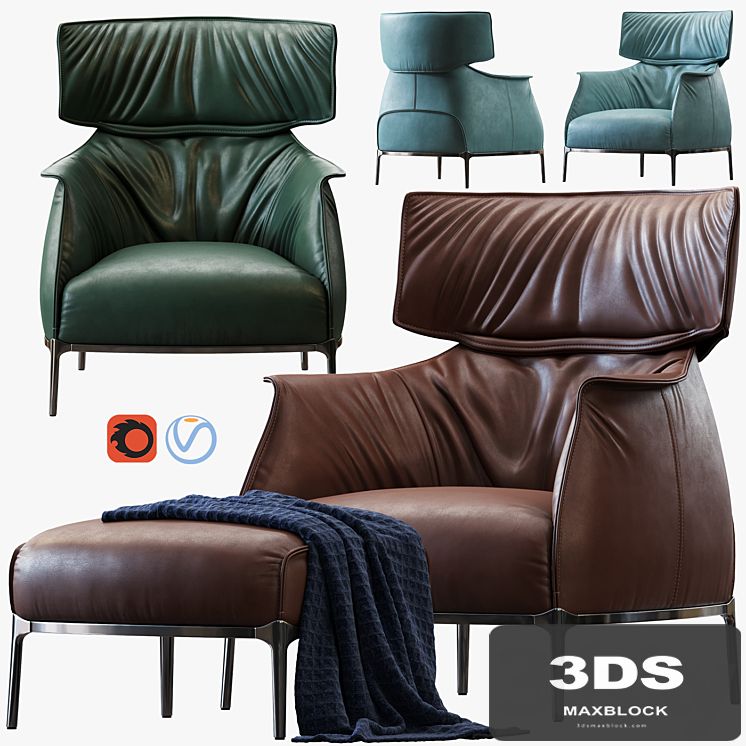 Armchair Archibald King by Poltrona Frau