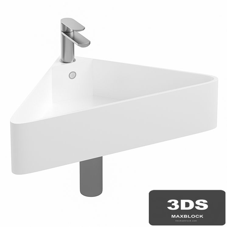 Arezzo Corner Cloakroom Basin 1TH - Gloss White