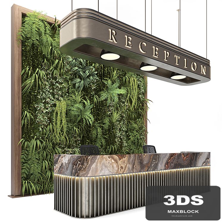 Reception with wall plants