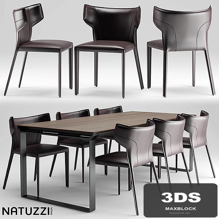 Table and chairs natuzzi Pi Greco, Omega