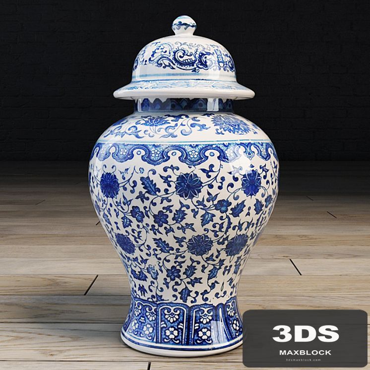 Traditional Chinese vase with lid